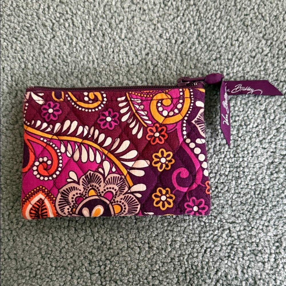 Vera Bradley Purple and Orange Floral Pouch
